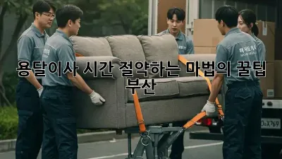 용달이사, 시간 절약하는 마법의 꿀팁 🔑 (부산)