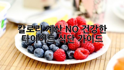 칼로리 계산 NO! 건강한 다이어트 식단 가이드